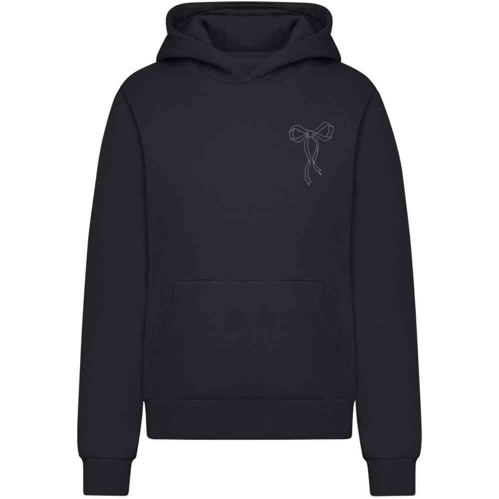 Miss Tee - Bow Oneliner Fluffy Hoodie/trui - Zwart